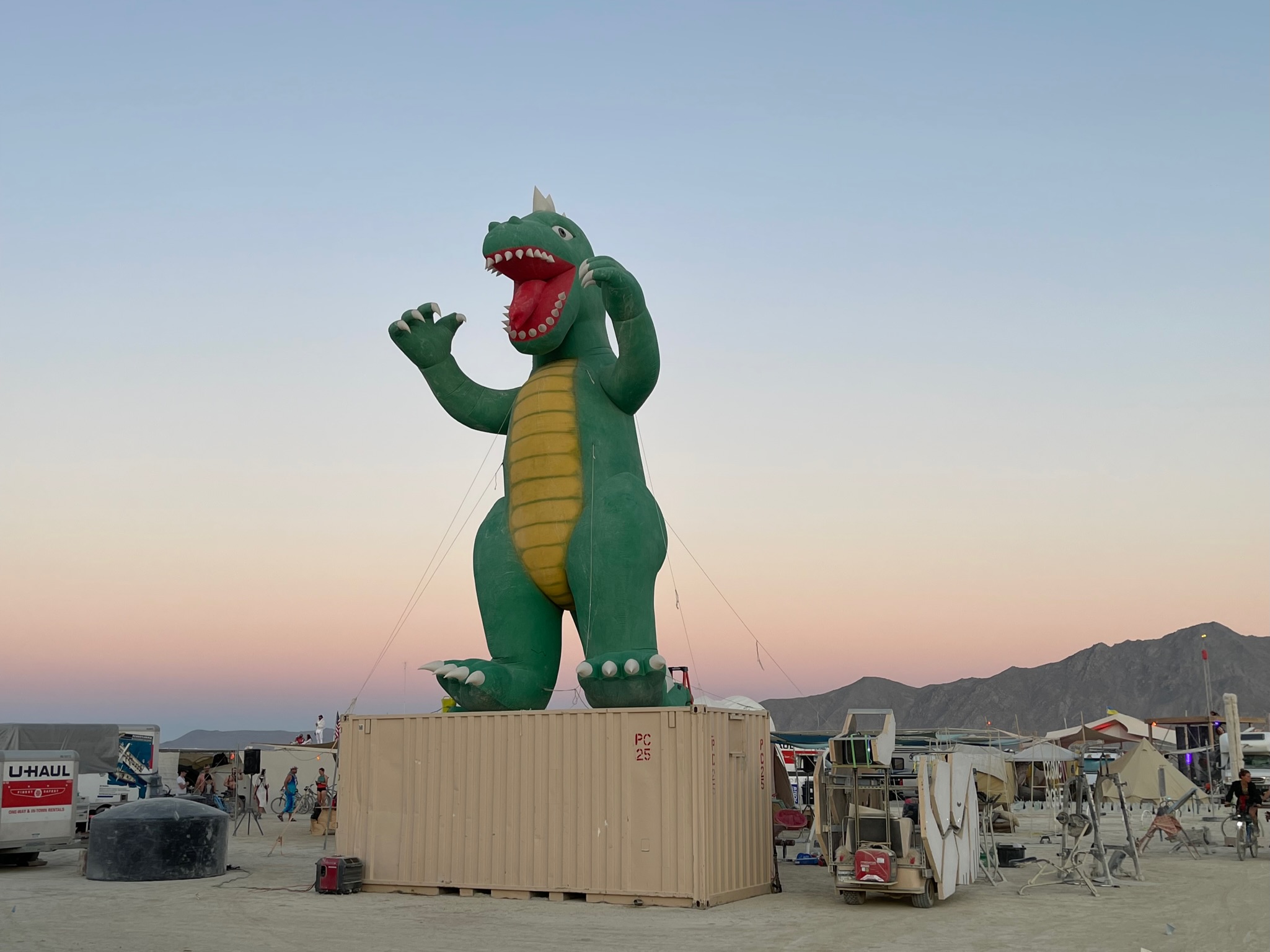 Picture of Freddy the Green Dinosaur on the container