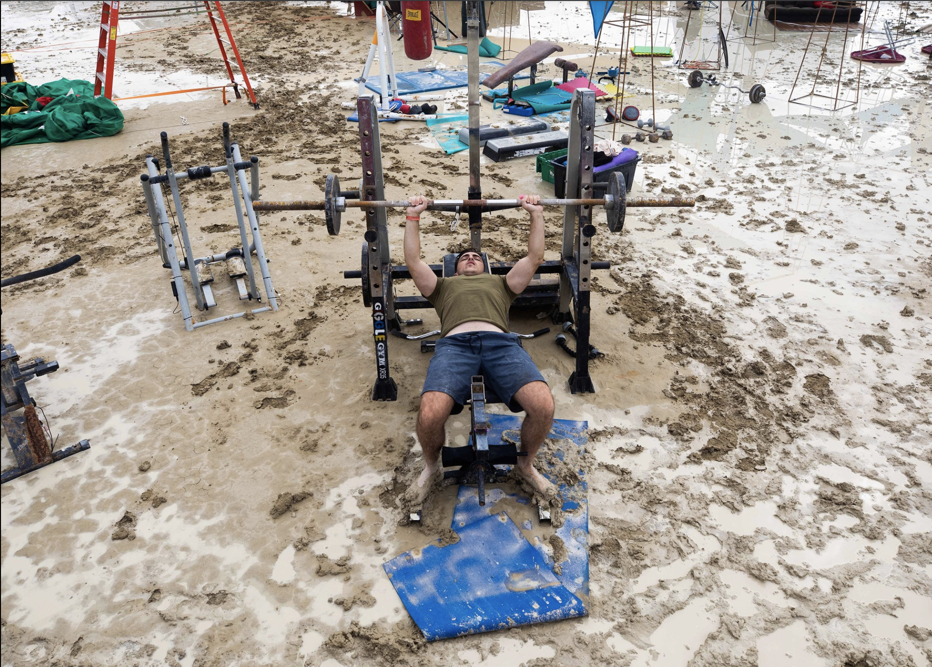 Picture of gym in the mud